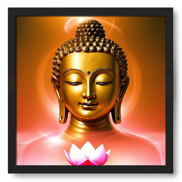 Lord Buddha Golden With Lotus