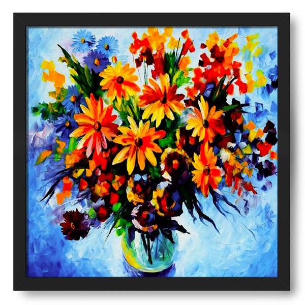 Colorful Nature Flowers In Glass Pot