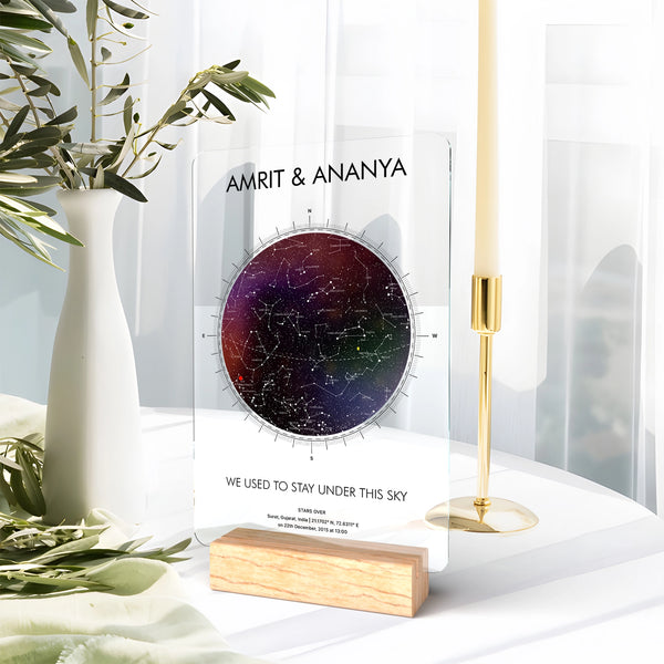 Colorful Round Starmap Plaque with Customization