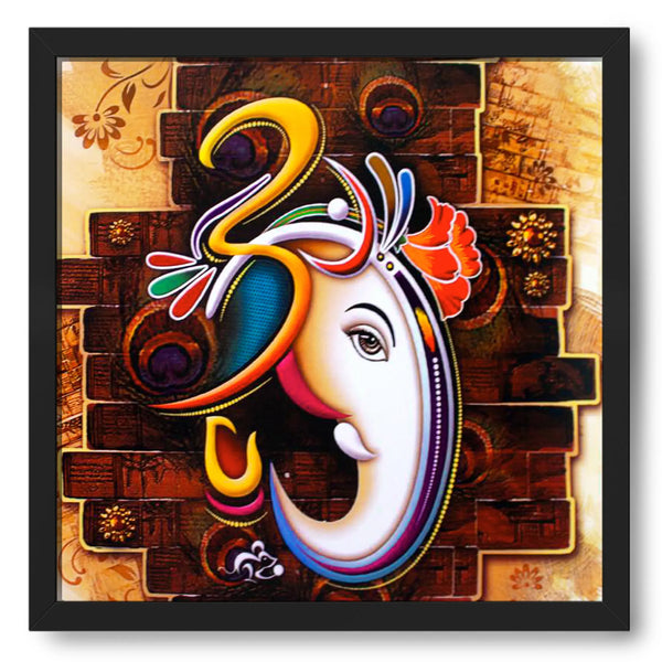 Colorful Ganesha With Decorative Flowers