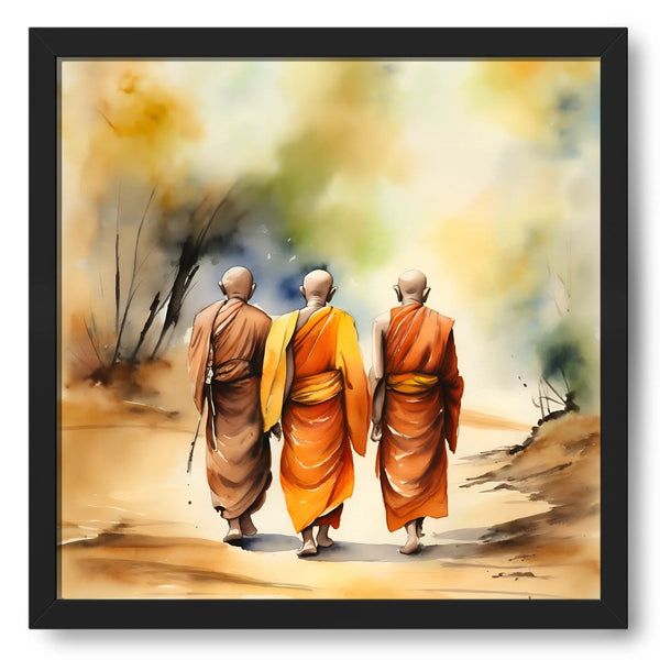 Three Bauddh Bhikkhu Monks