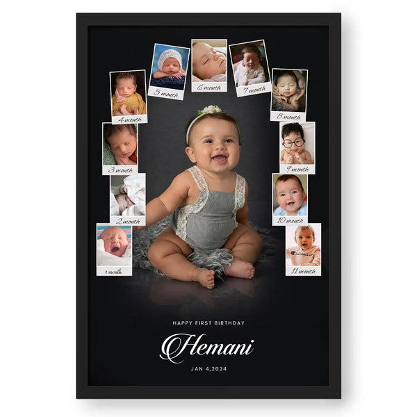 12-Month Baby Milestone Collage: A Year of Precious Memories