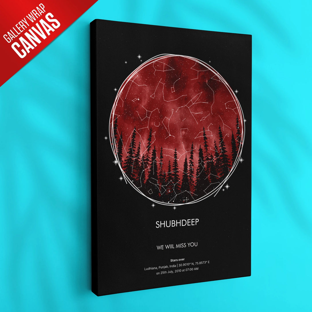 Custom Star Map - Red – Ritwikas