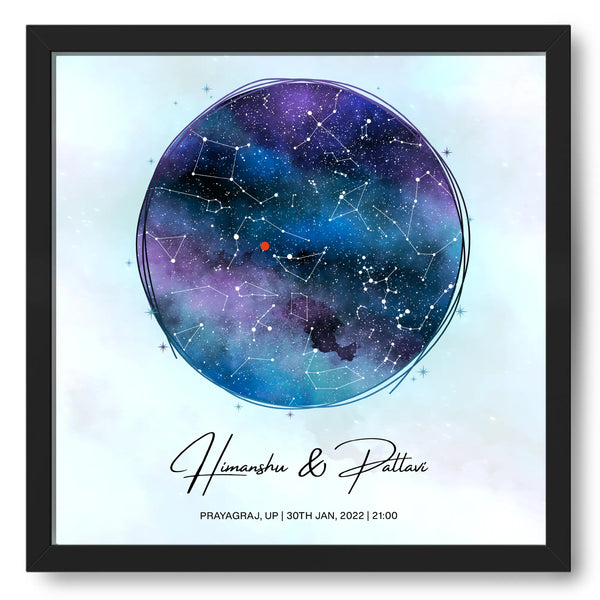 Personalized Star Map Nebula Themed For Desk