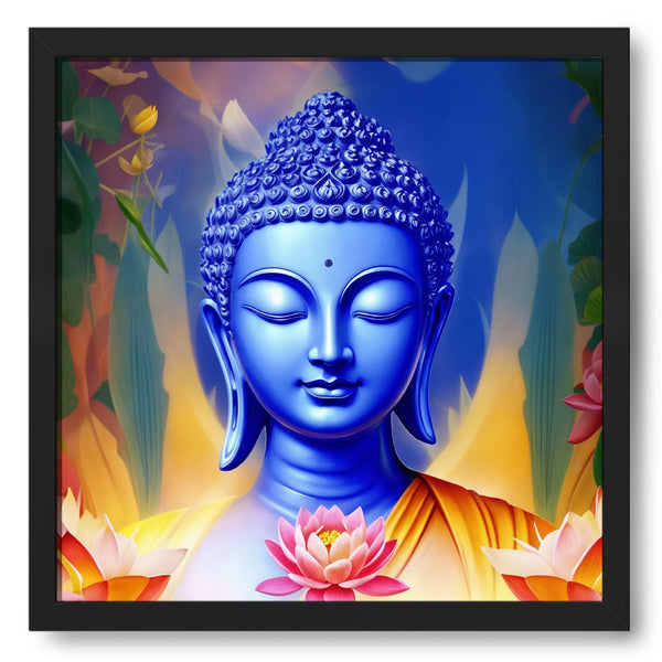 Buddha Face With Lotus Framed