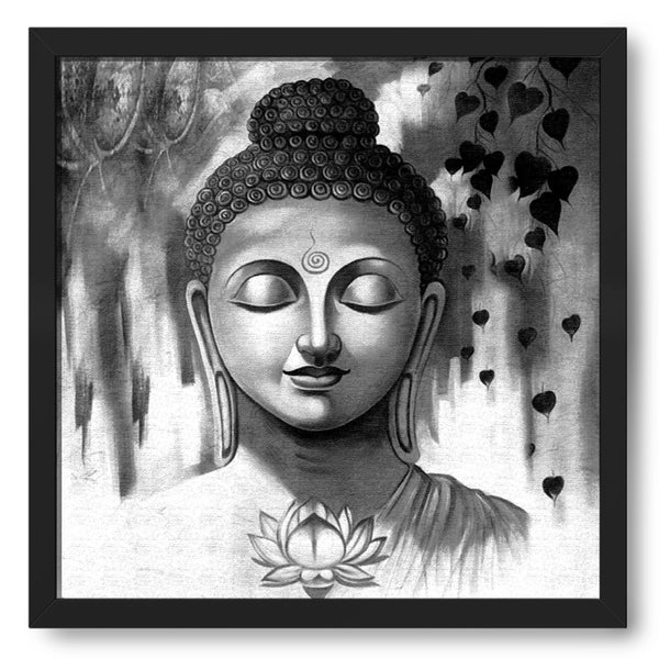 Black And White Meditating Buddha