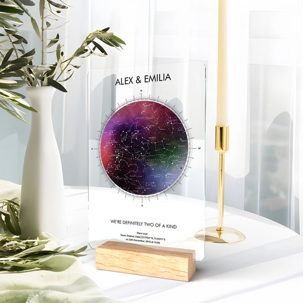 Customized Nebula Round Starmap Acrylic Plaque