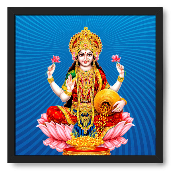 Devi Mahalaxmi Sitting On Pink Lotus