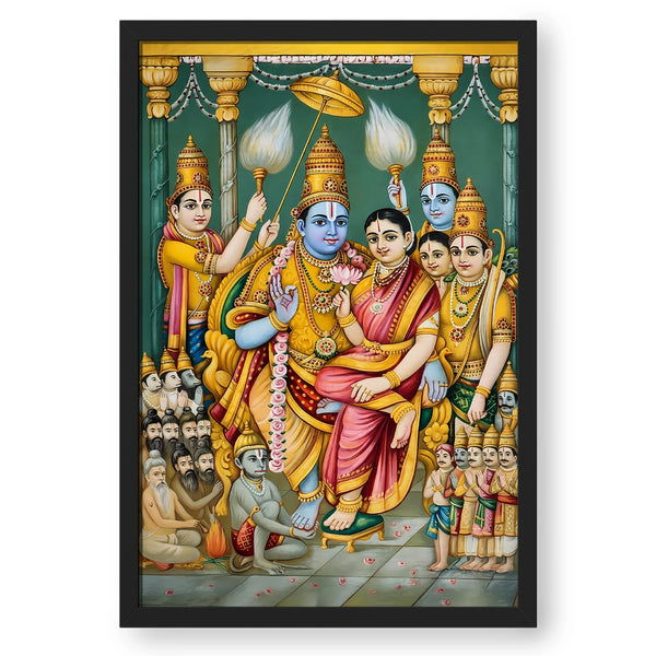Divine Ram Sita Kalyanam Painting – South Indian Art Style