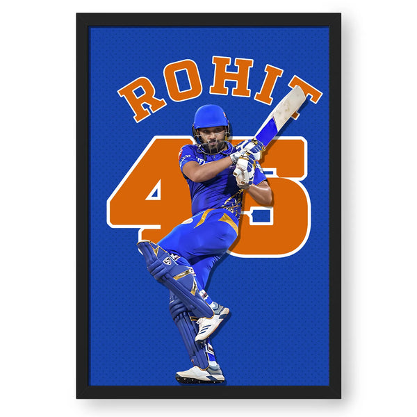 Wall Art Of Cricketer Rohit Sharma