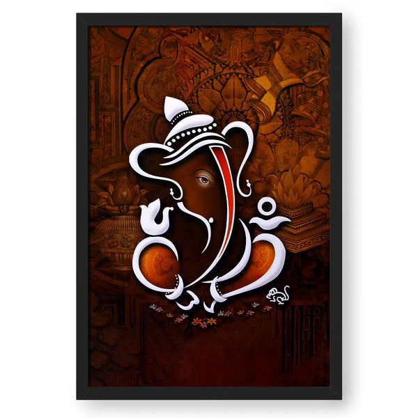 Minimalist Lord Ganesha Dark Red BG