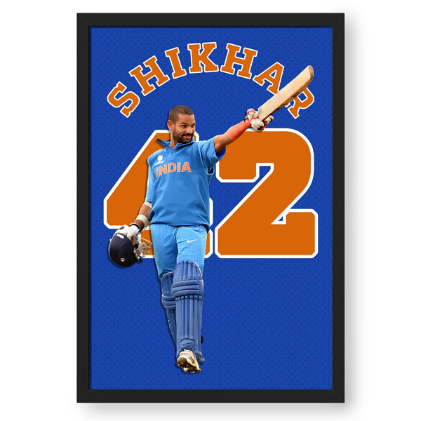 Premium Wall Art Of Cricketer Shikhar Dhawan