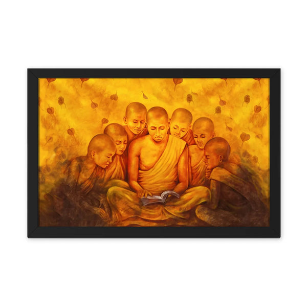 Buddhist Monks Learning In A Group