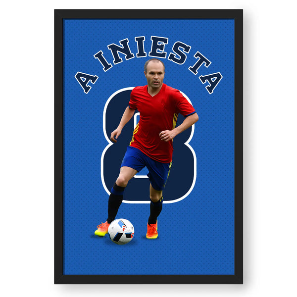 Andres Iniesta Footballer Frame Poster