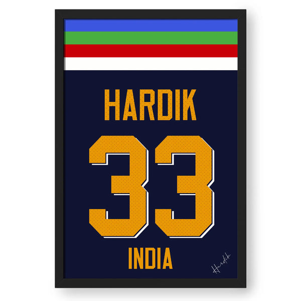 Cricketer Hardik Pandya Jersey Artwork