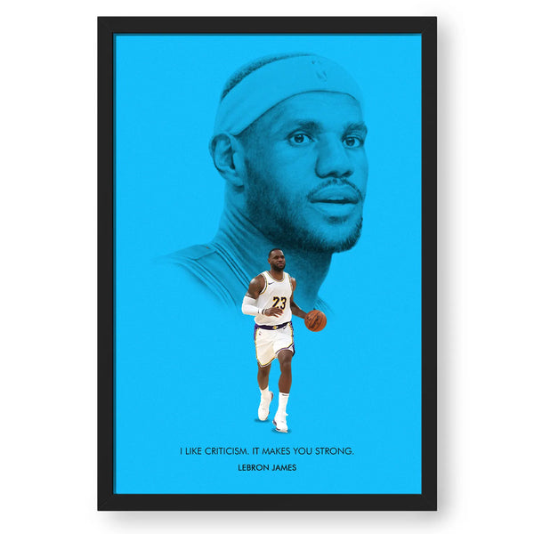 Artwork Of Basketball Player LeBron James Frame Poster