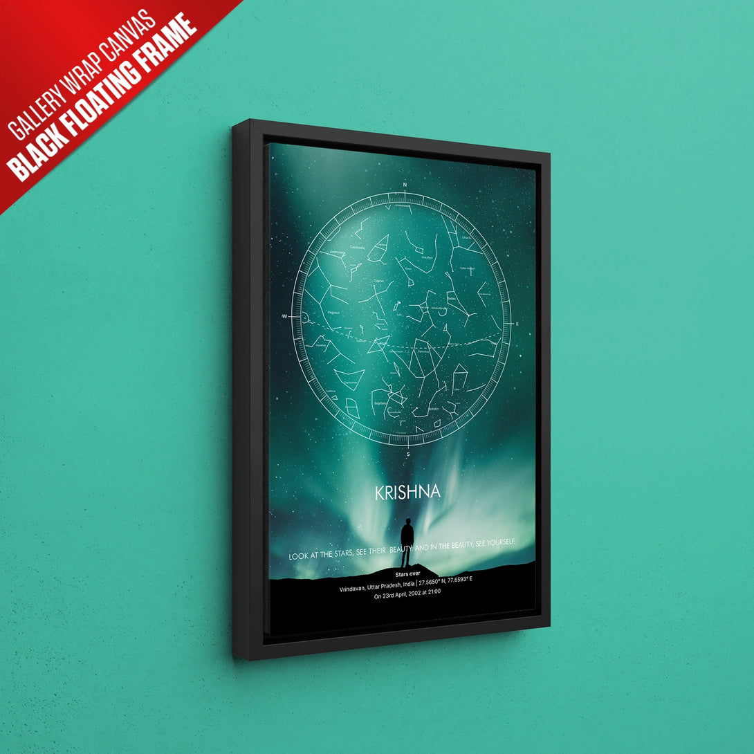 Customized Star Map In Northern Lights – Ritwikas