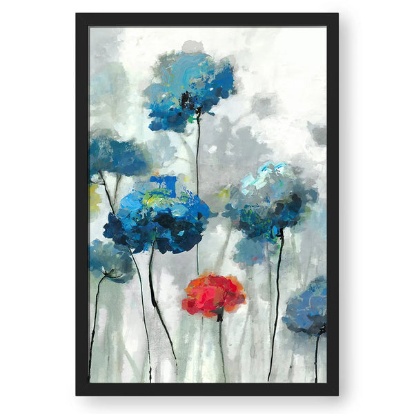 Multicoloured Flowers Modern Wall Art Framed