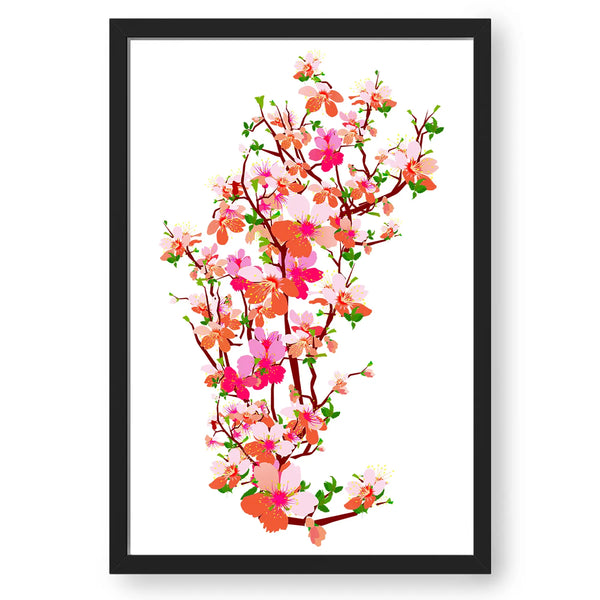 Multicoloured Floral Flower Modern Wall Art