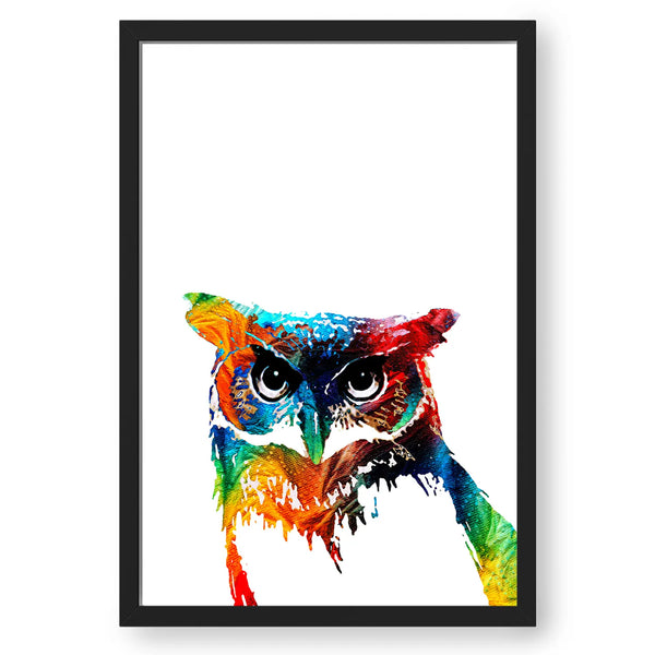 Colorful Owl Modern Art Painting