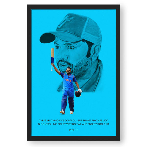 Rohit Sharma Artwork Frame Poster