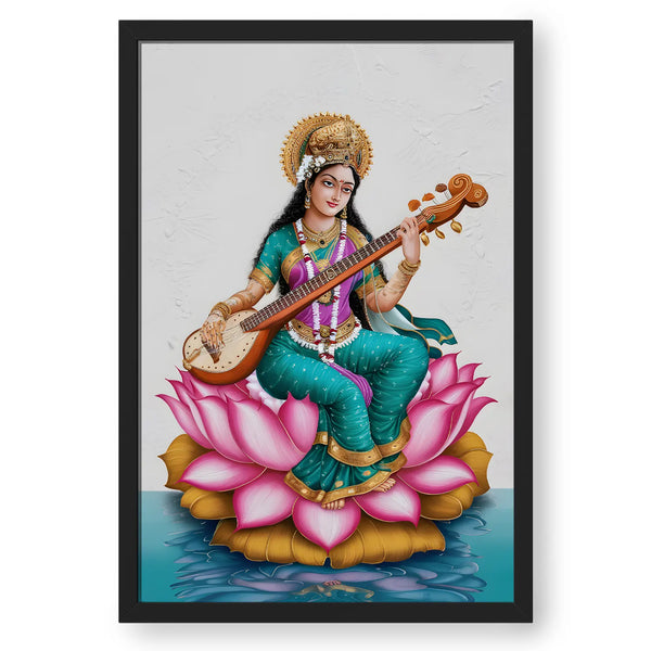 Goddess Saraswati Traditional Modern Artwork