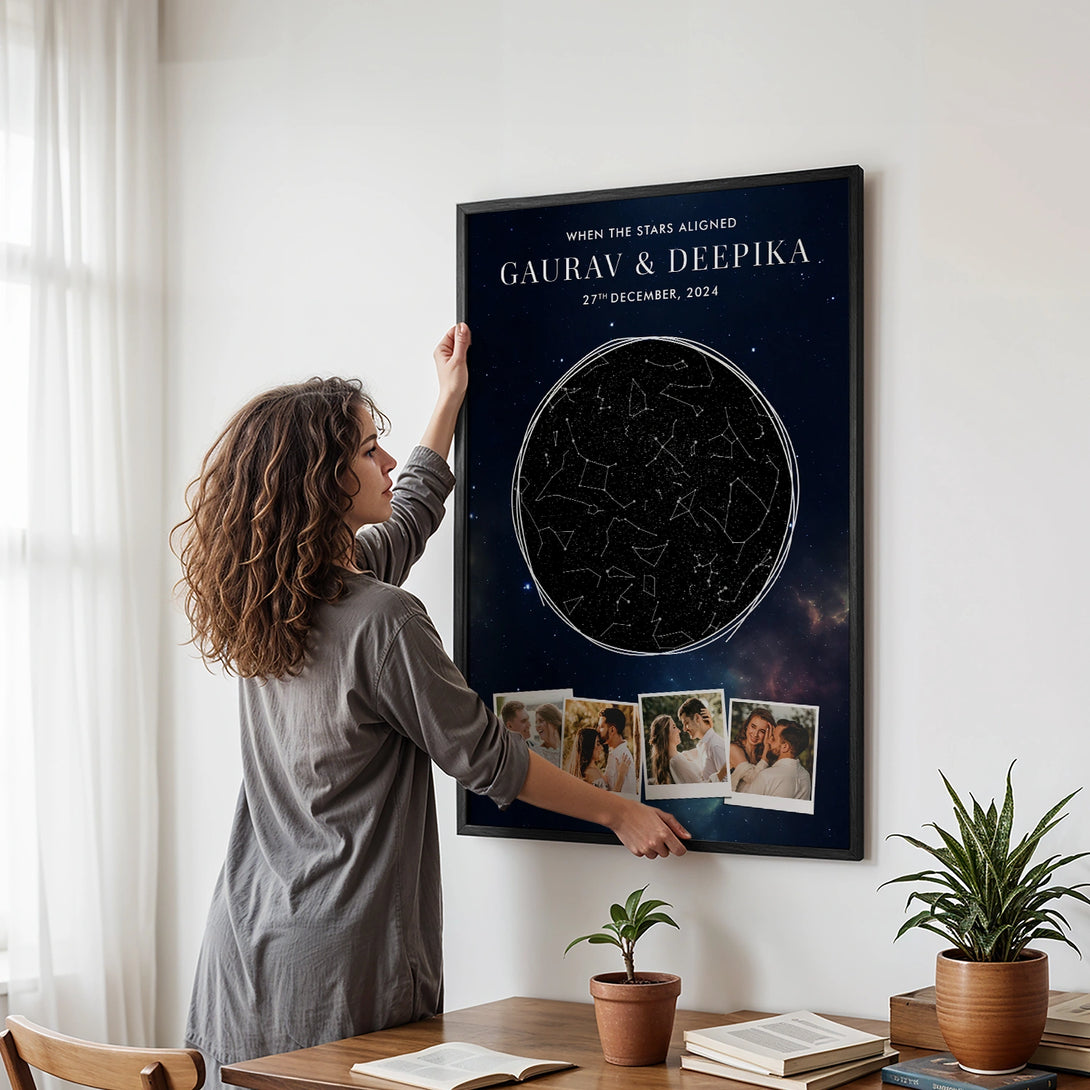 Personalized Star Map With Collage Photos Art Work – Ritwikas