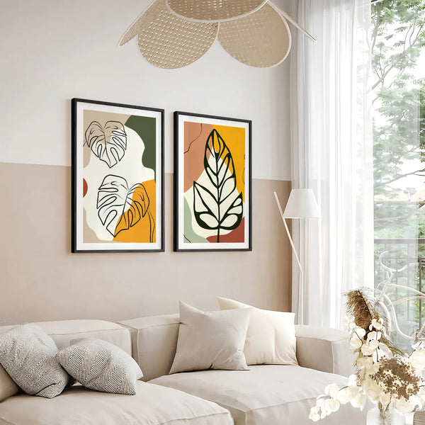 Leaf & Monstera BOHO Art- Set Of 2