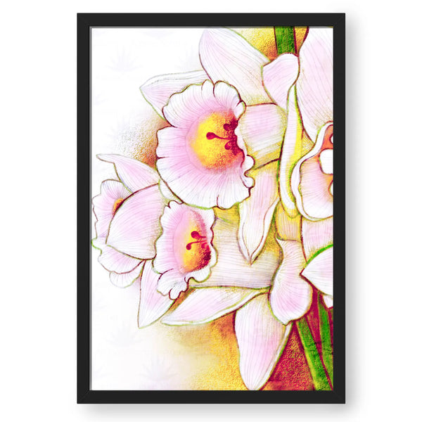 Pink And White Coloured Flower Painting