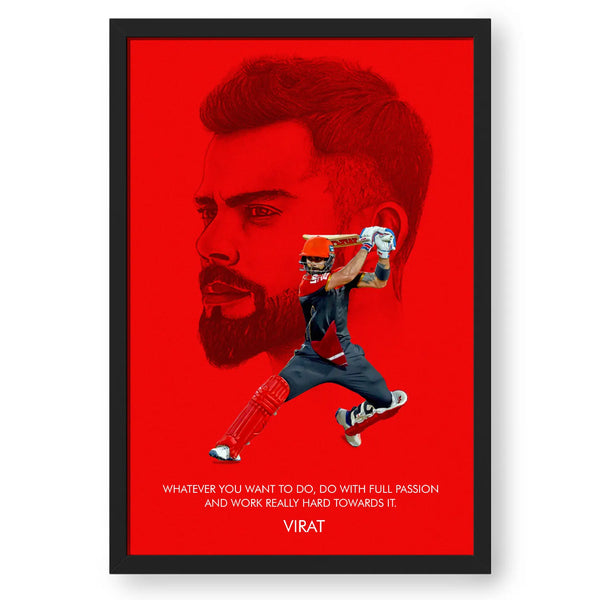 Virat Kohli Quote Artwork Poster Frame