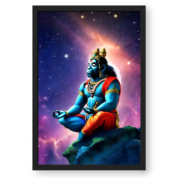 Hanuman Meditation Universe Background Portrait