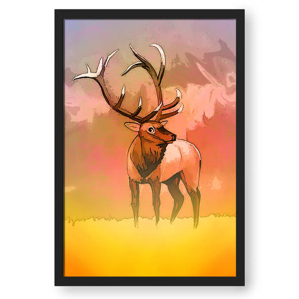 Brown Reindeer In Field