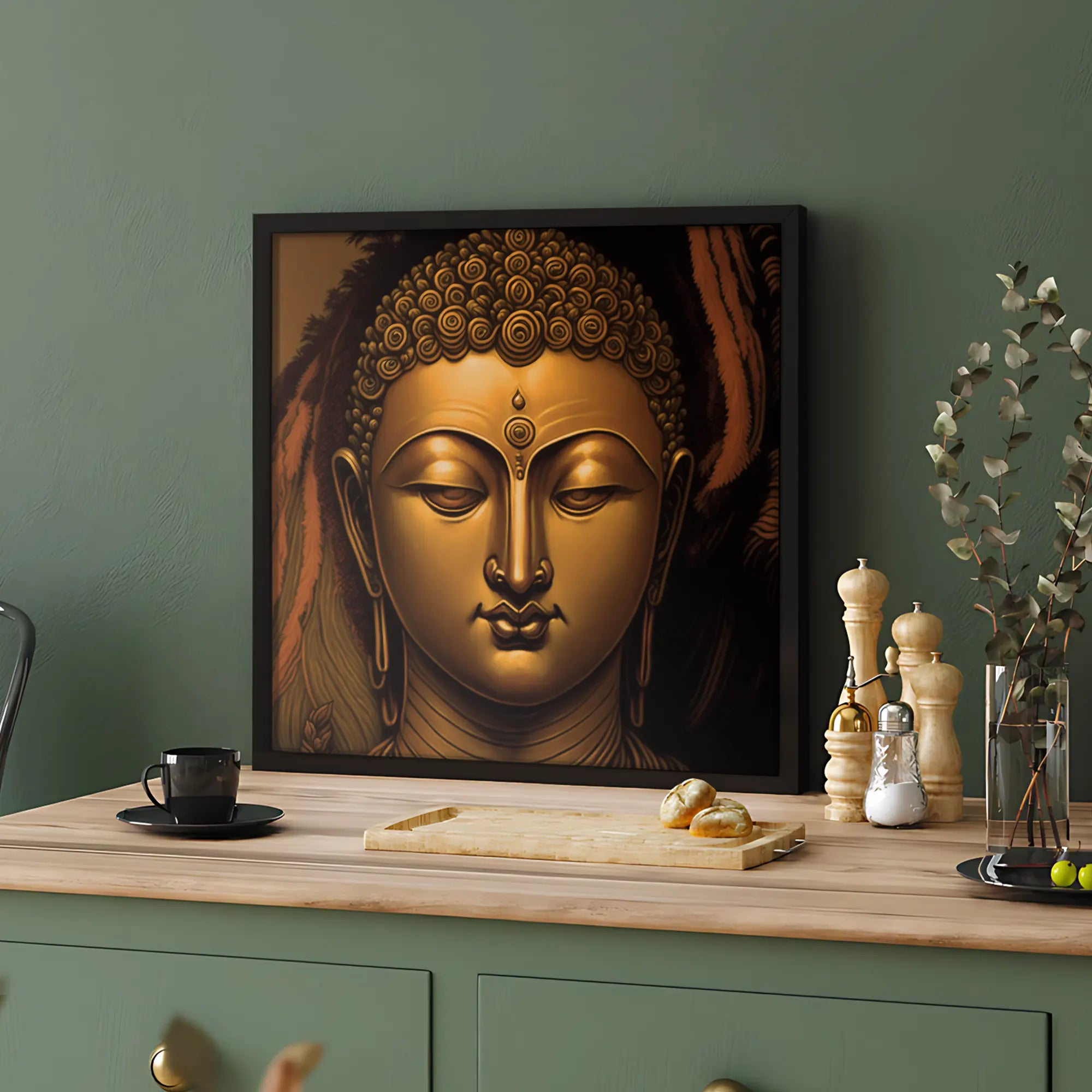 Lord Buddha Golden Face Artwork