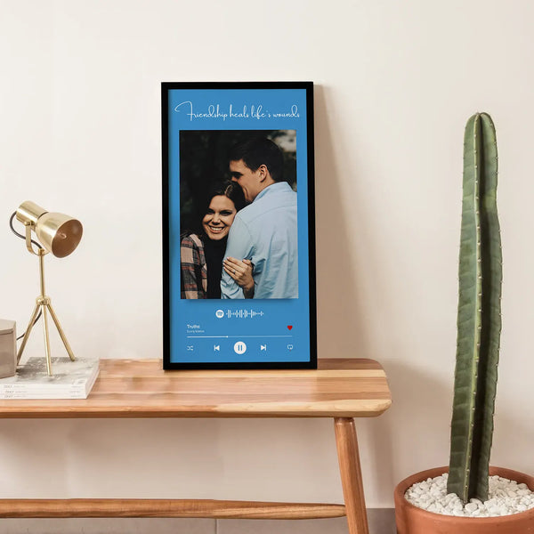 Blue Color Backdrop Spotify Picture Frame