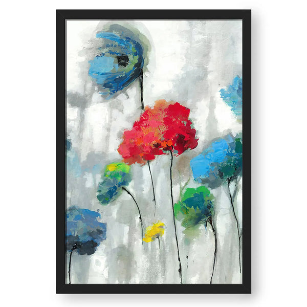 Multicoloured Flowers Modern Art Painting