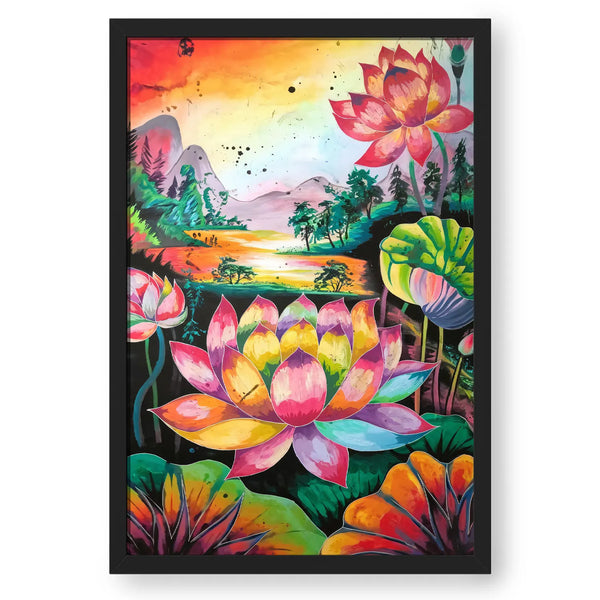 Colorful Lotus - Prosperity and Abundance Artwork