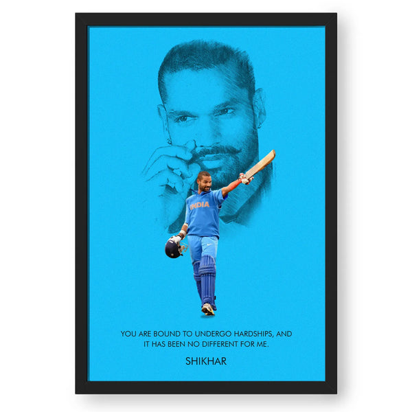 Cricketer Shikhar Dhawan Reflection Background Artwork