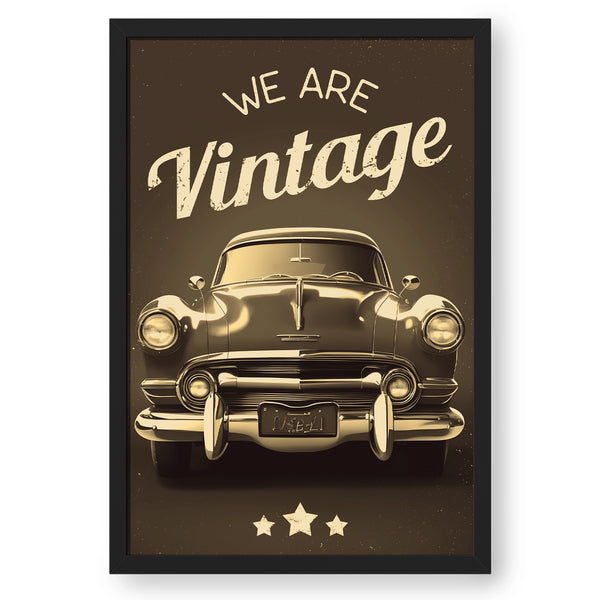 Vintage Car With Quote Artwork Frame