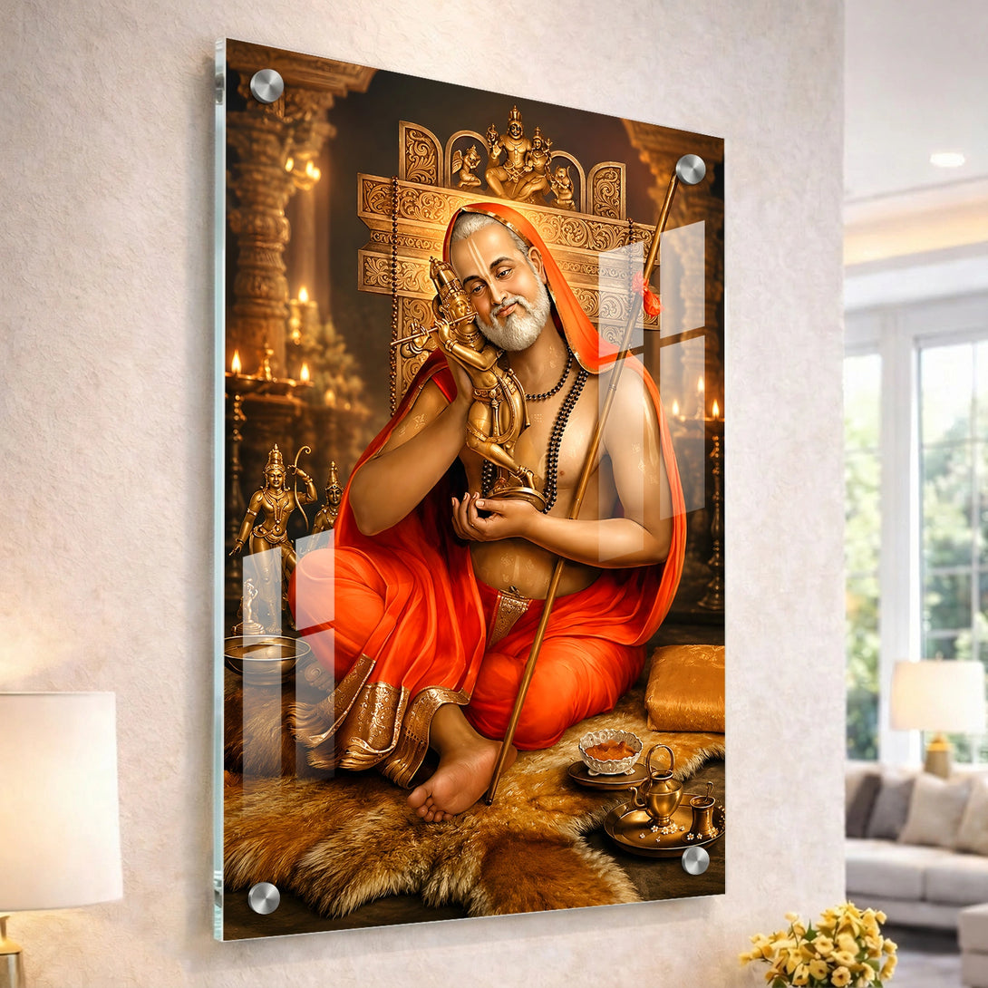 Sri Raghavendra Swami Acrylic Print Artwork: Divine Bhakti Decor – Ritwikas