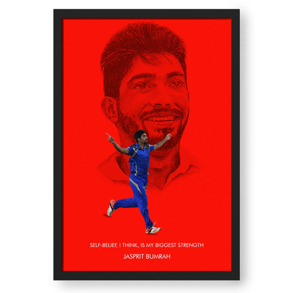 Cricketer Jasprit Bumrah Reflection Artwork Frame