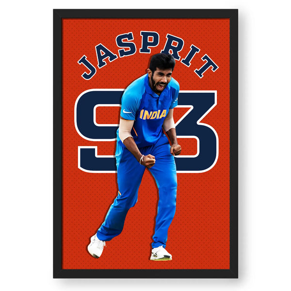 Cricketer Jasprit Bumrah Artwork Frame Poster