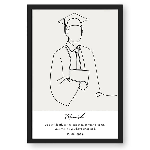 Graduation Milestone with Personalized Line Art