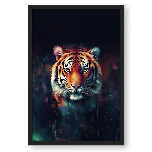 Tiger Watercolor Style Framed Poster