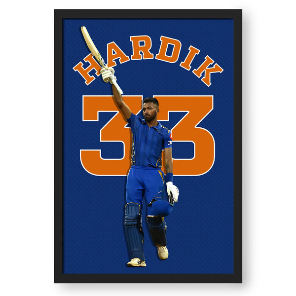 Cricketer Hardik Pandya Artwork Frame Poster