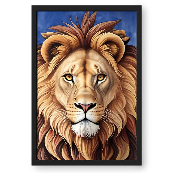 Lion Face Large Artwork Framed Poster