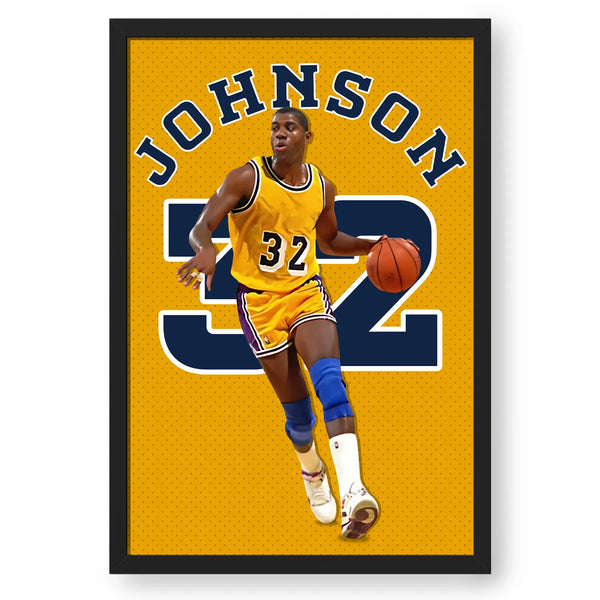 Artwork Of Magic Johnson Frame Poster