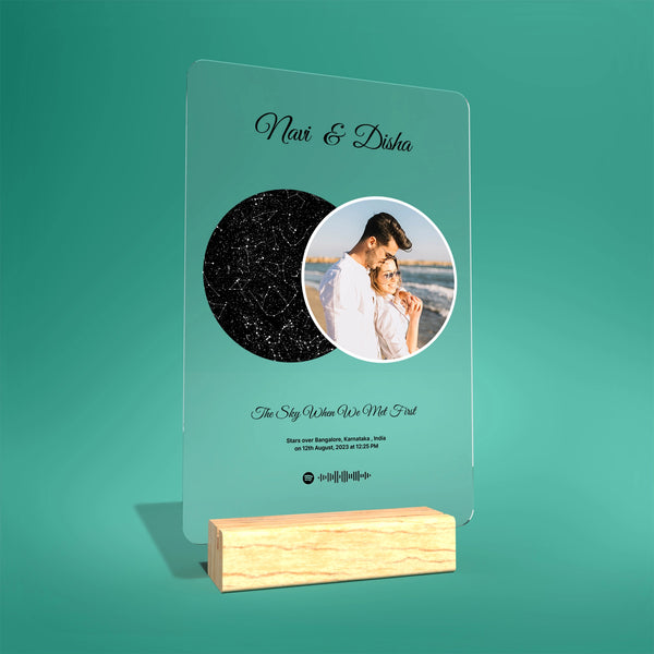 Elegant Starmap Plaque with Custom Photo & Song