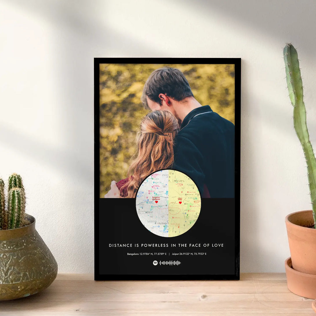 Ld Frame Personalized Long Distance Map Picture Frame – Ritwikas