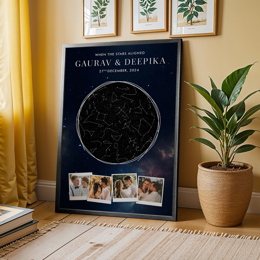 Personalized Star Map With Collage Photos Art Work – Ritwikas