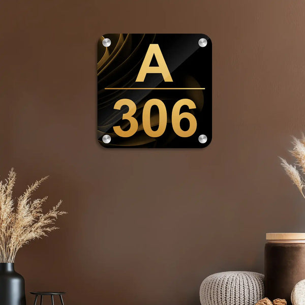 Personalized Acrylic Name Plate - Golden and Black